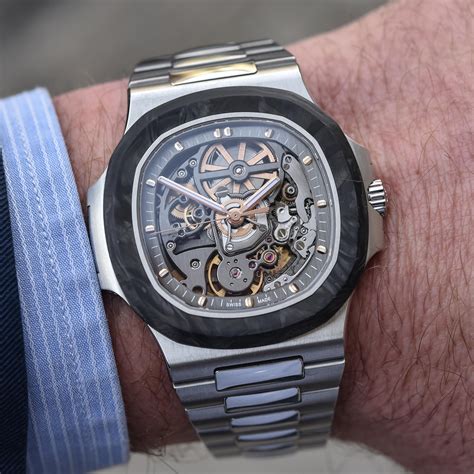 patek philippe skeleton nautilus|patek nautilus 5711 price.